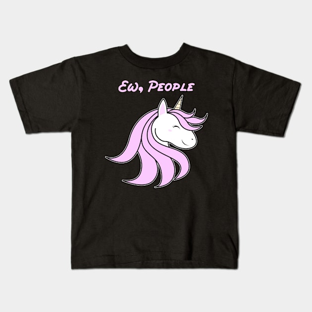 Cute Pink Unicorn Kids T-Shirt by Imutobi